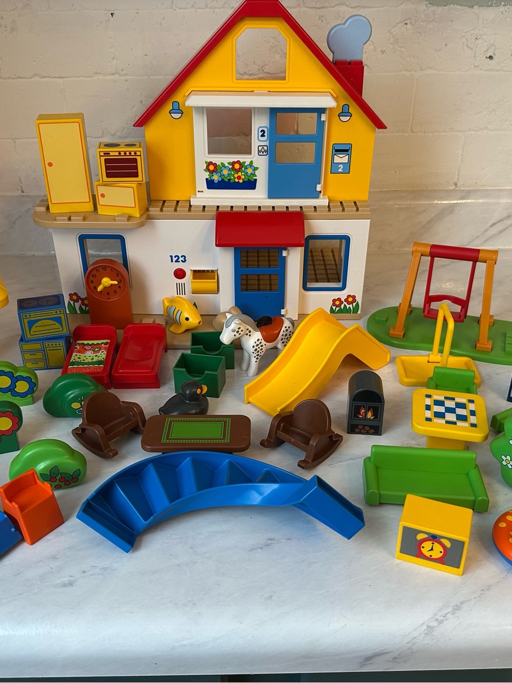 Playmobil 123 suburban house doorbell rings mixed lot accessories incomplete